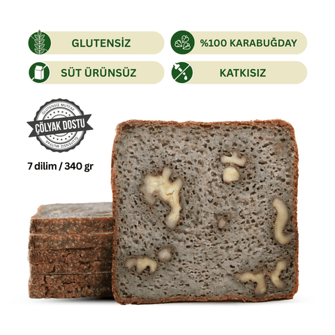 %100 Tane Karabuğday Ekmeği (Cevizli) 340 gr