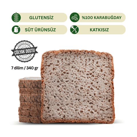%100 Tane Karabuğday Ekmeği (Sade) 340gr